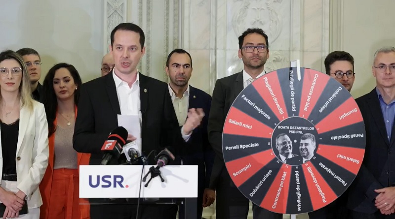 USR a adus în Parlament roata dezastrelor, cu ocazia votului pentru noul guvern PSD-PNL condus de Ciolacu / USR nu va vota guvernul