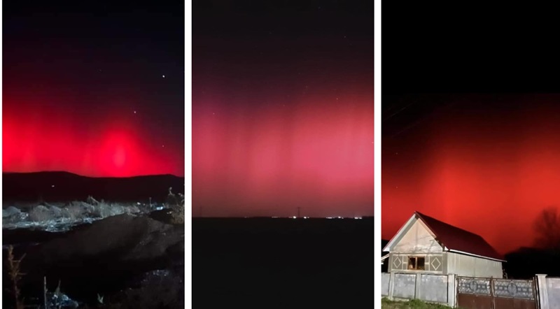 Fenomen rar pe cerul României. Aurora Boreală, vizibilă în mai multe judeţe din ţară – FOTO