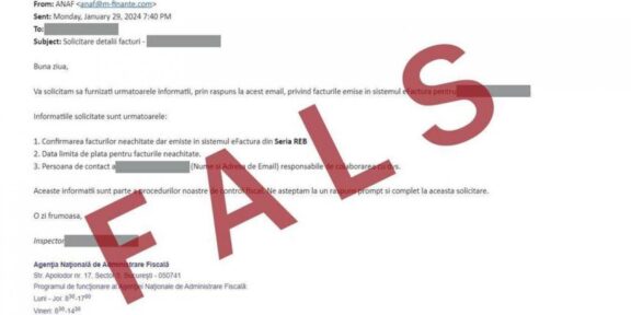 Fraudă în numele ANAF. Victimele primesc emailuri în care li se spune că au datorii la Fisc