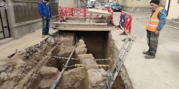 TULCEA. Monument funerar din secolul al IV-lea, descoperit în timpul unor lucrări edilitare