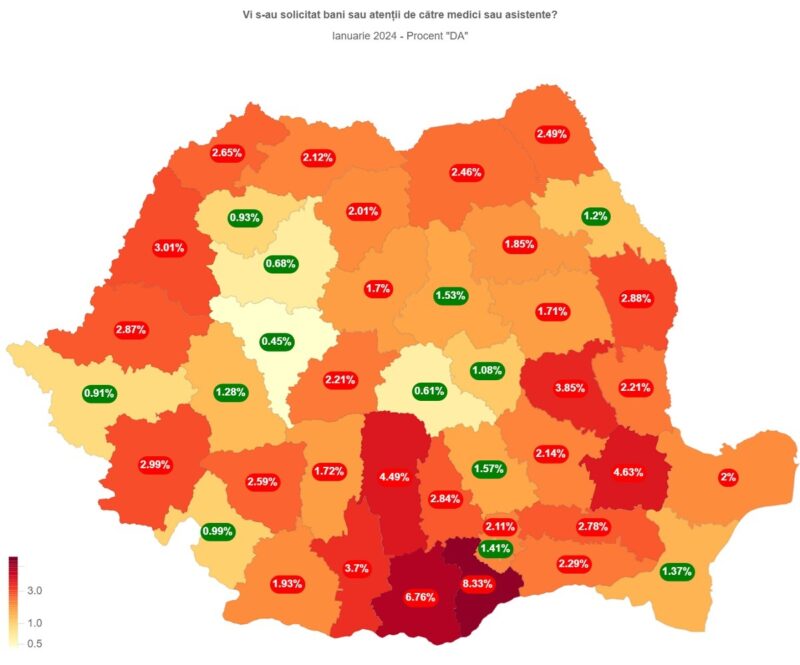 HARTA ŞPĂGII. Ministerul Sănătății a publicat datele privind reclamațiile de șpagă din spitale după acuzaţiile de muşamalizare