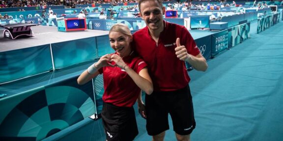 JOCURILE OLIMPICE 2024. Ovidiu Ionescu şi Bernadette Szocs s-au calificat în sferturi la dublu mixt la tenis de masă