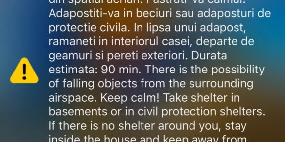 TULCEA. MApN a identificat drone care se apropiau de teritoriul naţional – a fost trimis mesaj RO-Alert privind posibilitatea căderii unor obiecte