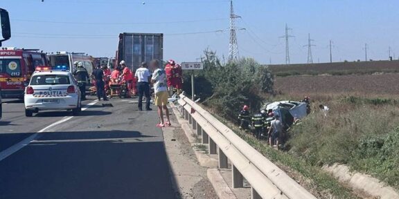 Accidentul cumplit de pe Autostrada A4: trei dintre victime sunt internate la Terapie Intensivă, în stare gravă