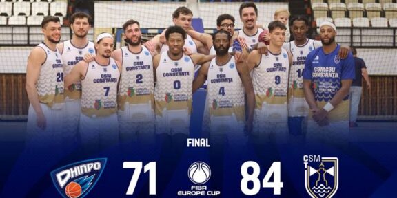 Calificare istorică pentru CSM Constanța! A învins BC Dnipro și și-a asigurat prezența în grupele FIBA Europe Cup