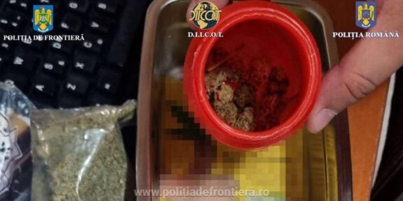 (FOTO) Cetățean german prins în timp ce încerca să iasă din România cu 80 de grame canabis, prin PTF Ostrov