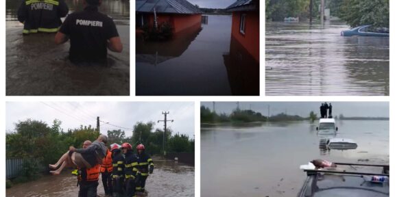 Ciclonul Boris a făcut prăpăd în România. Două persoane au murit după o viitură, oameni refugiaţi pe acoperişuri după ce apa a ajuns la 1,7 metri