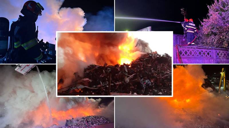 (FOTO) Incendiul din Portul Murfatlar a fost lichidat în această dimineață: au ars 300 de tone de deșeuri pe o suprafață de aproximativ 500 de metri pătrați