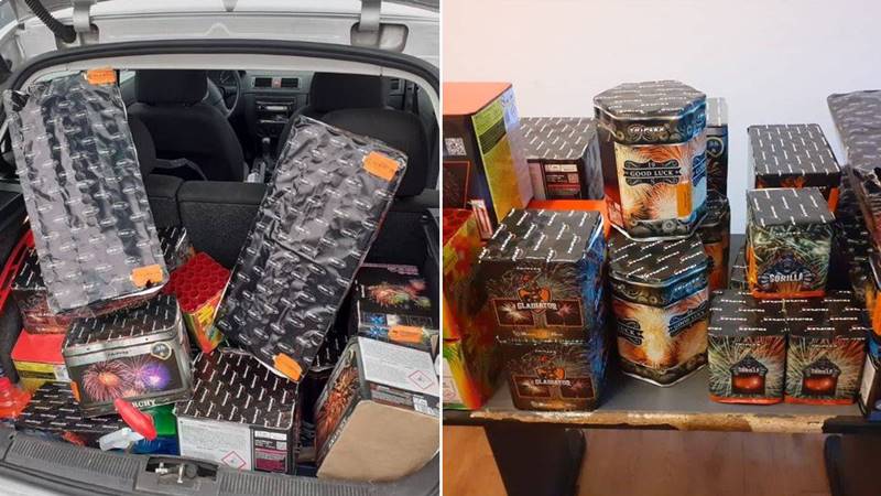 CONSTANȚA. Bărbat prins de polițiștii locali în timp ce vindea neautorizat materiale pirotehnice, din portbagajul unui autoturism