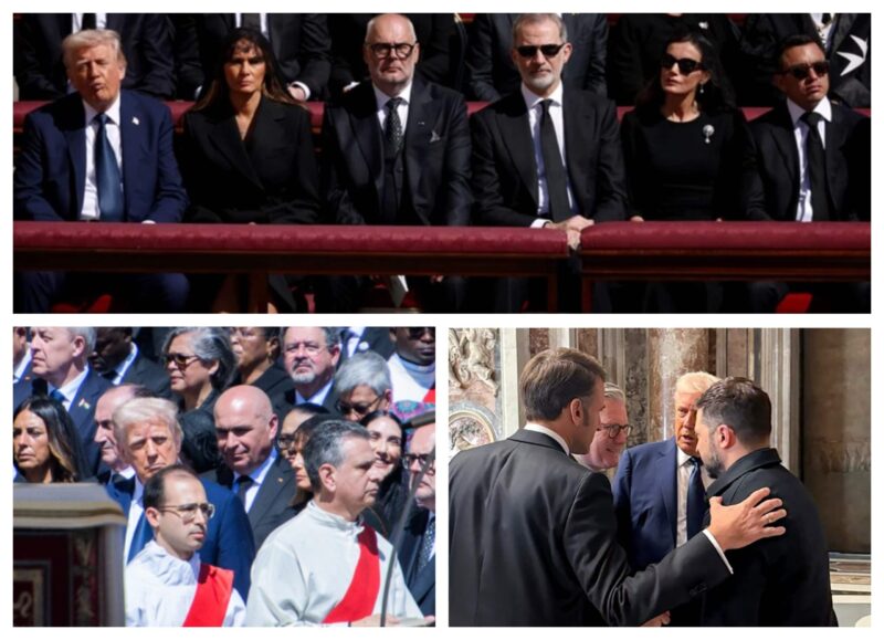 Regali din toată lumea și lideri mondiali, reuniți la funeraliile Papei Francisc. Zelenski și Trump – criticați pentru încălcarea codului vestimentar, Bolojan a stat în spatele lui Donald Trump
