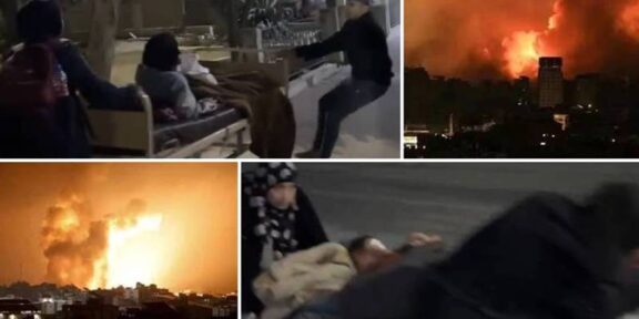 (VIDEO) Scene de coșmar în Gaza: pacienți evacuați dintr-un spital lovit de rachete israeliene