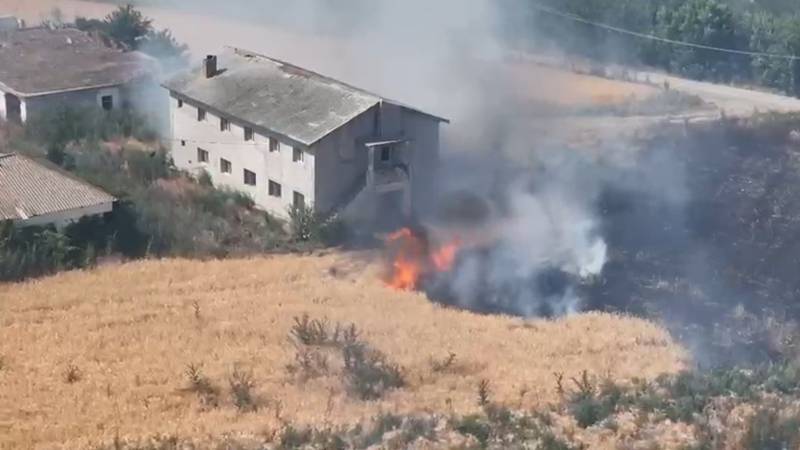 (VIDEO) Incendii de proporții în Babadag: flăcările amenință ferme și gospodării