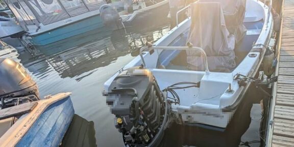 (FOTO) Motor de barcă în valoare de 20.000 lei, căutat de către autoritățile din Suedia, descoperit de către polițiștii de frontieră în Murighiol