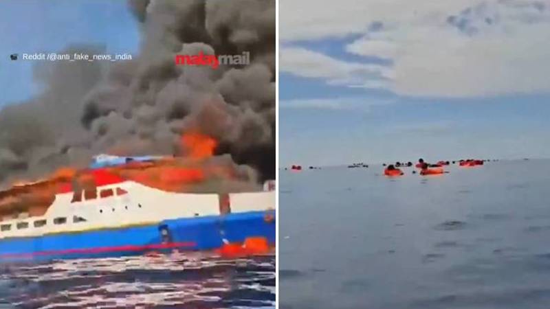 (VIDEO) Clipe de groază în Indonezia: un feribot a luat foc pe mare. Peste 560 de persoane au supraviețuit, iar trei au murit