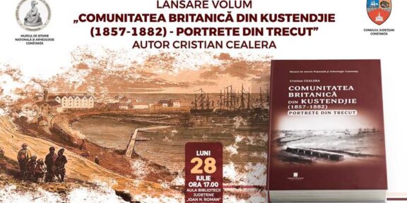 Cristian Cealera lansează astăzi volumul „Comunitatea britanică din Kustendjie (1857-1882) – Portrete din trecut”, la Biblioteca Județeană Constanța