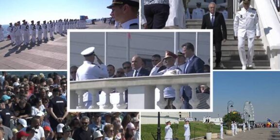 Ziua Marinei la Constanța, în imagini. Mii de oameni au luat parte la ceremonia desfășurată pe Faleza Cazinoului – Ilie Bolojan și ministrul Apărării Naționale, prezenți la eveniment