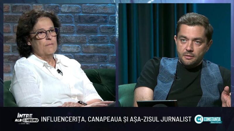 Influencerița, canapeaua și așa-zisul jurnalist, „Între alb și negru” cu Emil Tatu